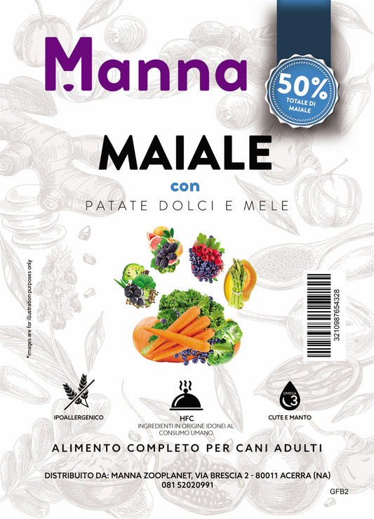 Grain free adult maiale con patate dolci e mele 2kg