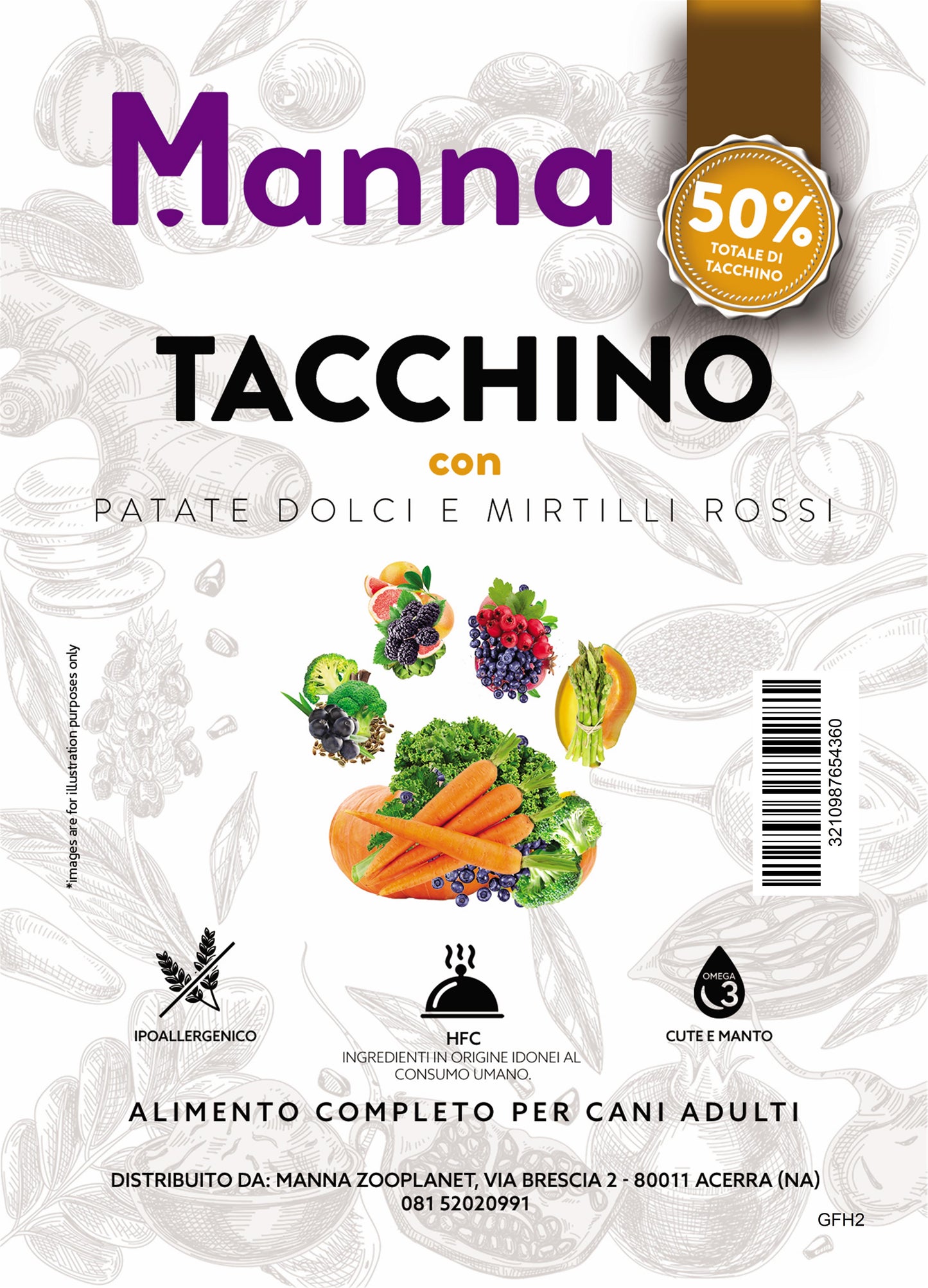 Grain free adult tacchino con patate dolci e mirtilli rossi 2kg