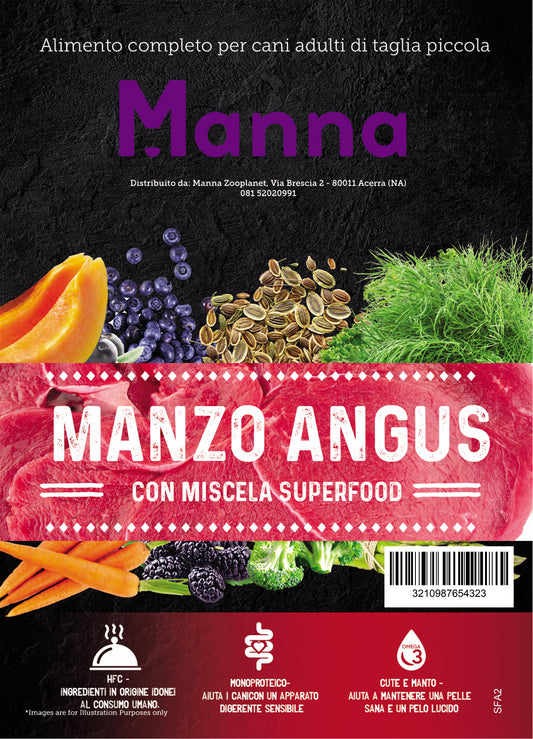 Superfood adult mini manzo angus con carote, fagiolini, cavolfiori, pomodori e zucchine 2kg