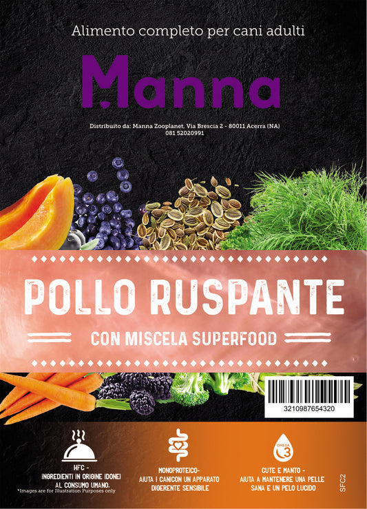 Superfood adult pollo ruspante con zenzero, melograno, cavolo, carciofo e mirtilli 2kg