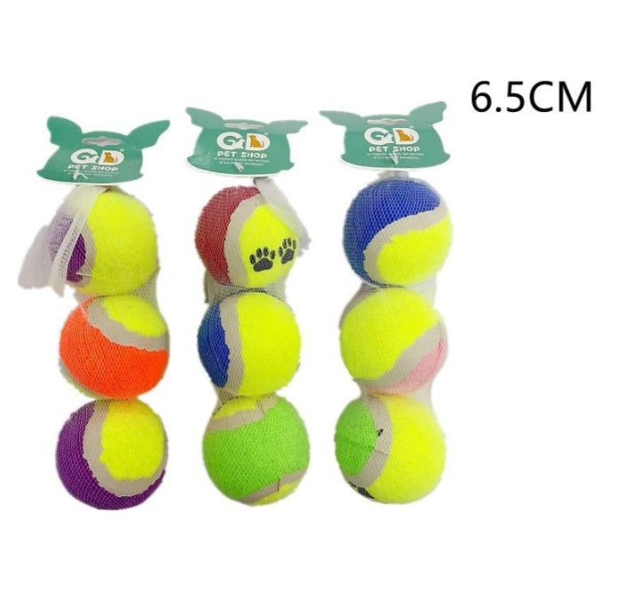 Gioco palla da tennis 6,5cm  3pz