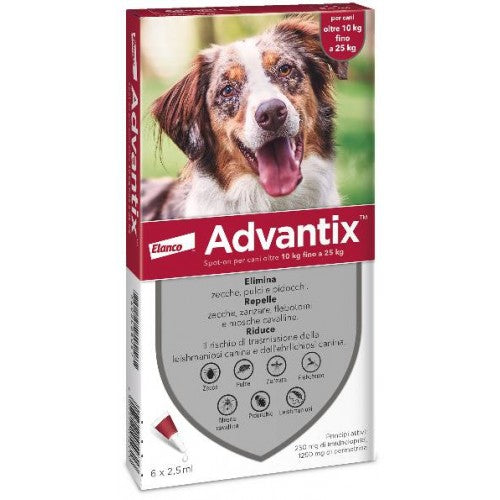 Bayer Advantix 10-25kg 6 pipette x 2,5ml