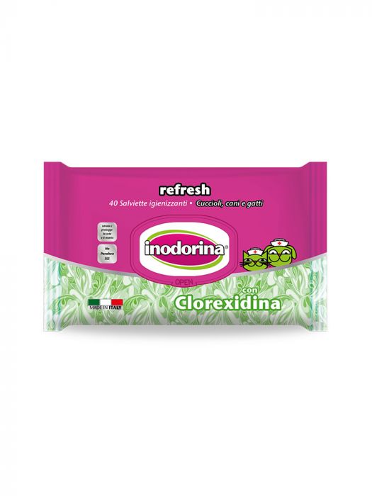 Inodorina refresh salviette detergenti alla clorexidina 40pz