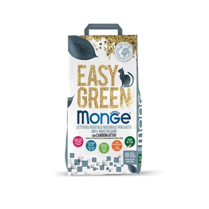 Monge easy green lettiera vegetale naturale con carboni attivi 10lt