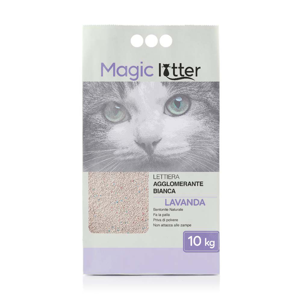 Lettiera agglomerante magic litter lavanda/marsiglia 10kg