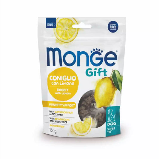 Snack monge gift super immunity support coniglio con limone 150g