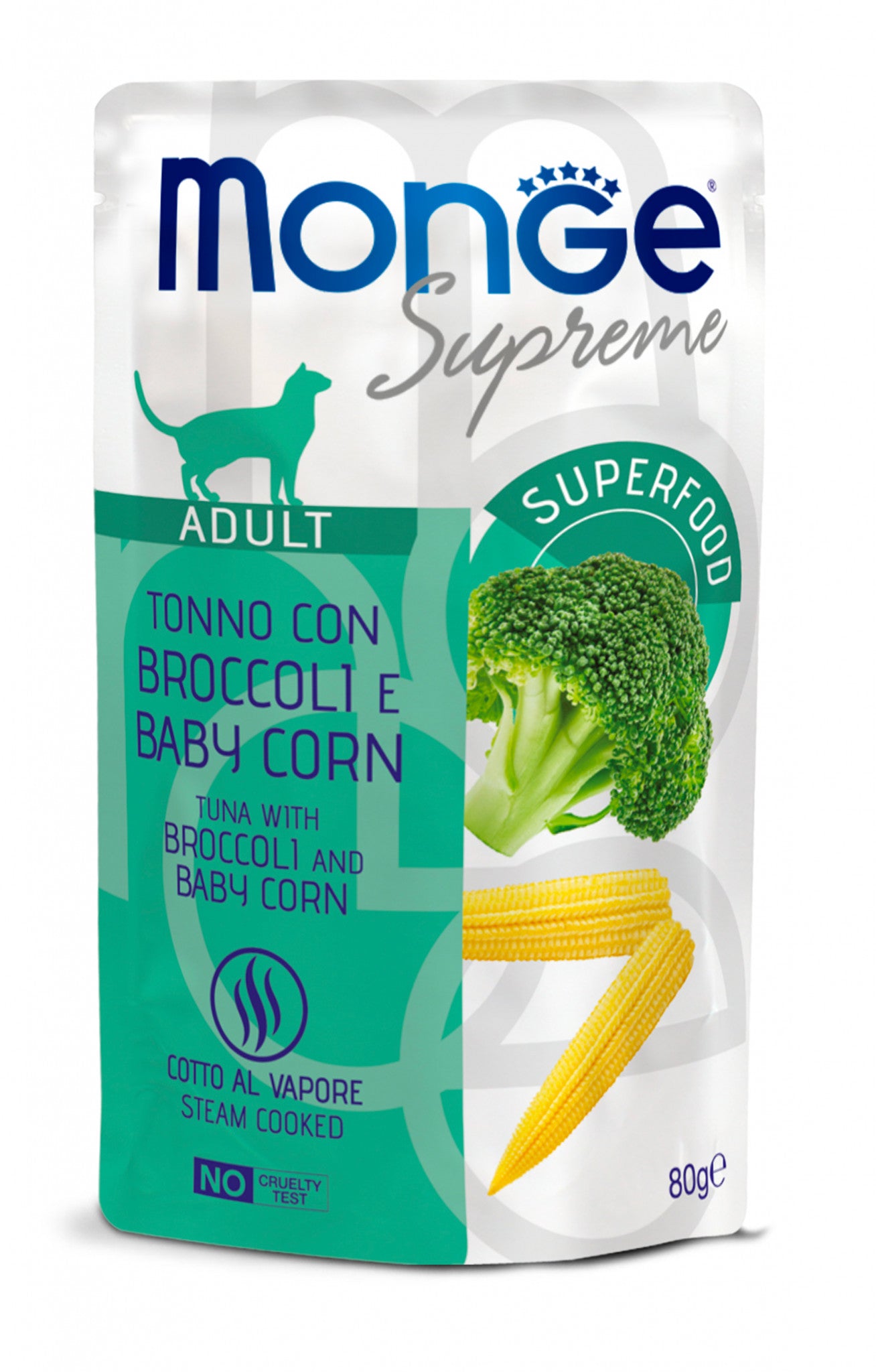 Monge supreme tonno con broccoli e baby corn 80g