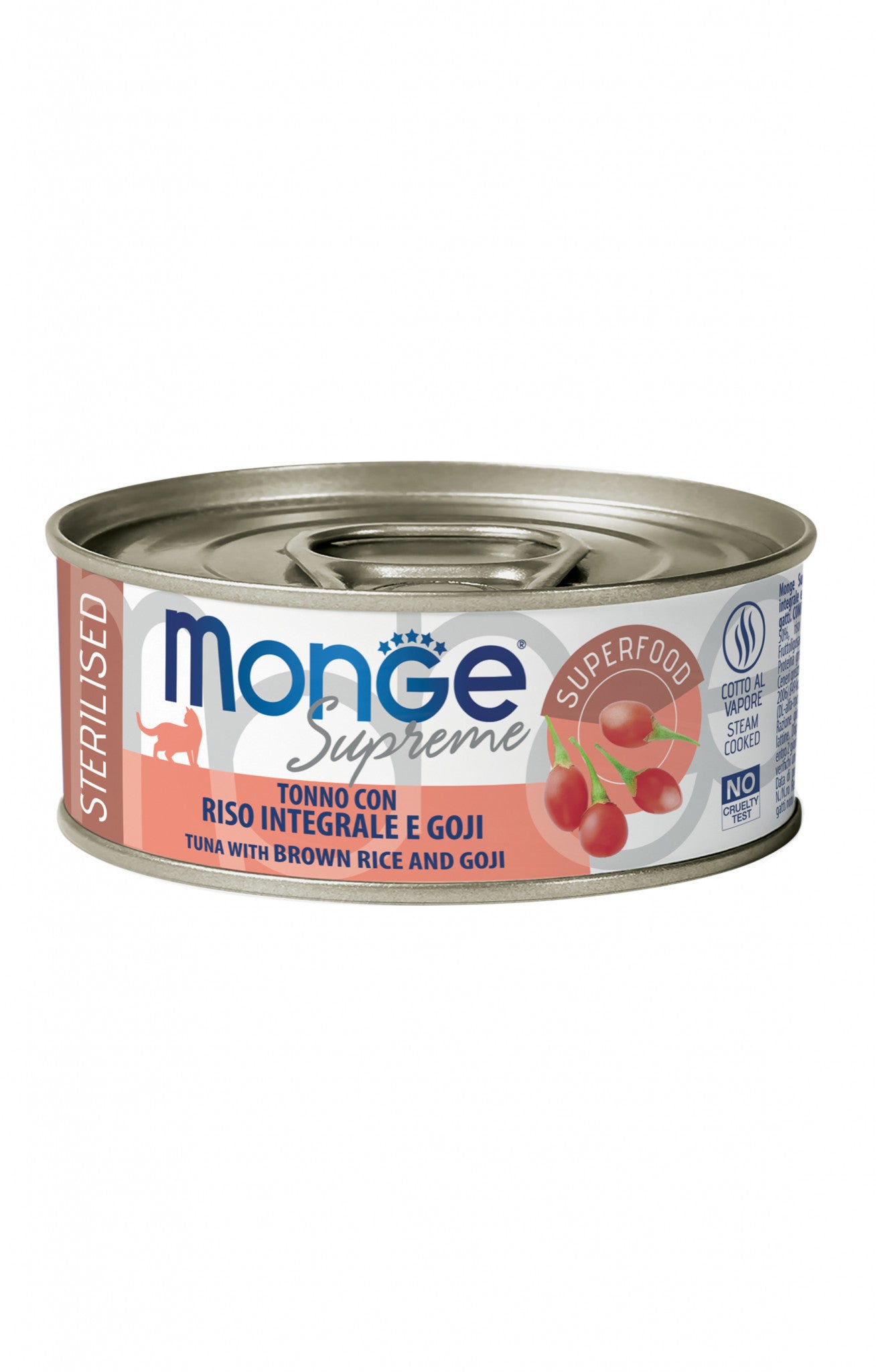 Monge supreme sterilised tonno con riso integrale e goji 80g