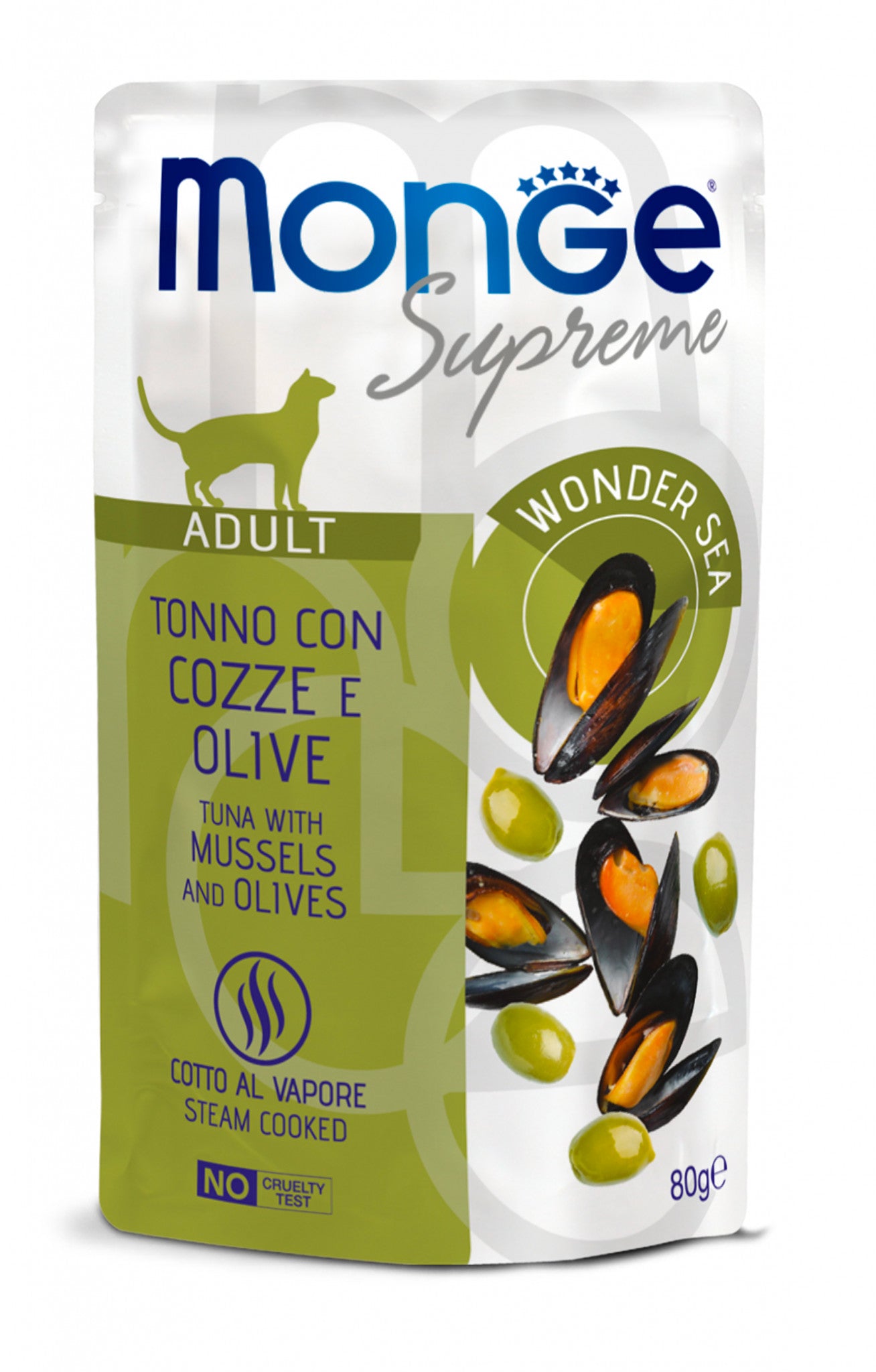 Monge supreme tonno con cozze e olive 80g