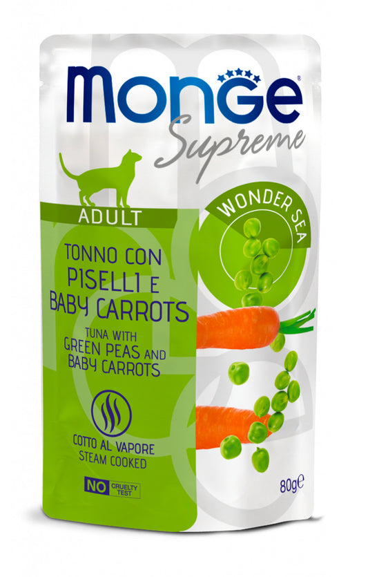 Monge supreme tonno con piselli e baby carrots 80g