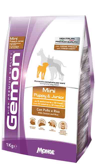 Gemon mini puppy & junior con pollo e riso 3kg