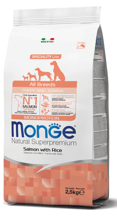 Monge all breeds puppy & junior salmone con riso