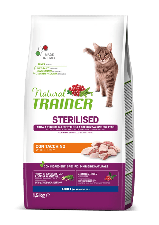 Trainer natural sterilised adult con tacchino 1,5kg